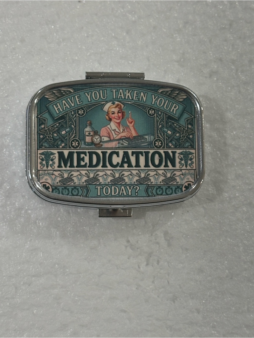 Have You Taken Your Medication Today? Pillbox - Teal Accent